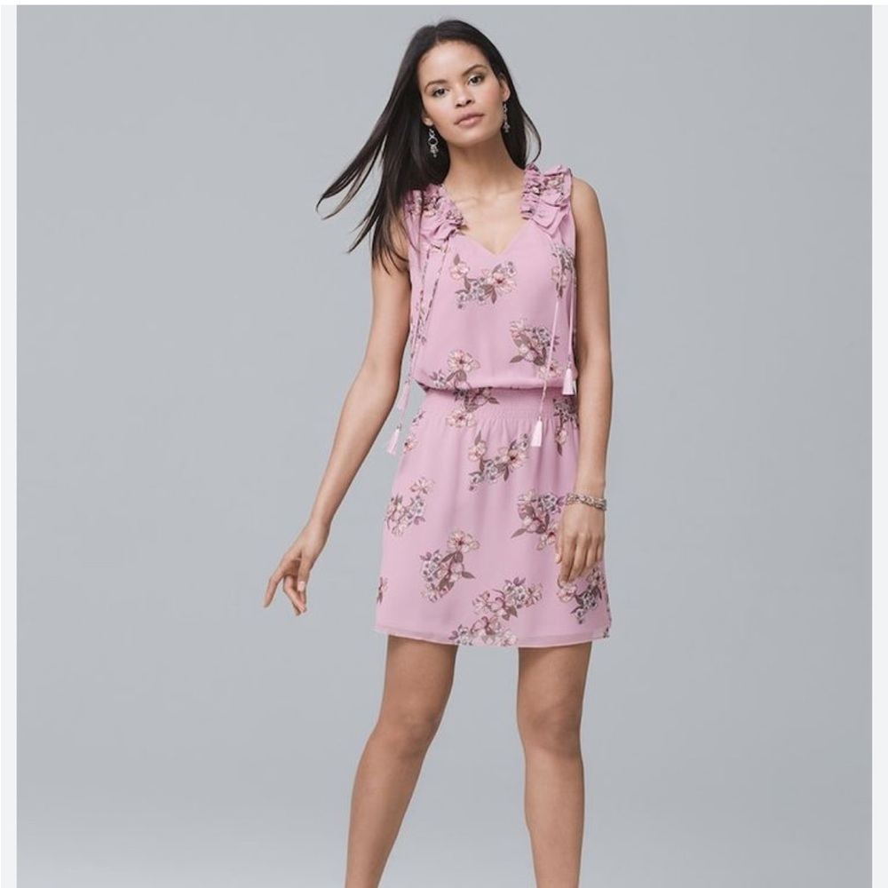 White House Black Market Blush Floral Mini Dress